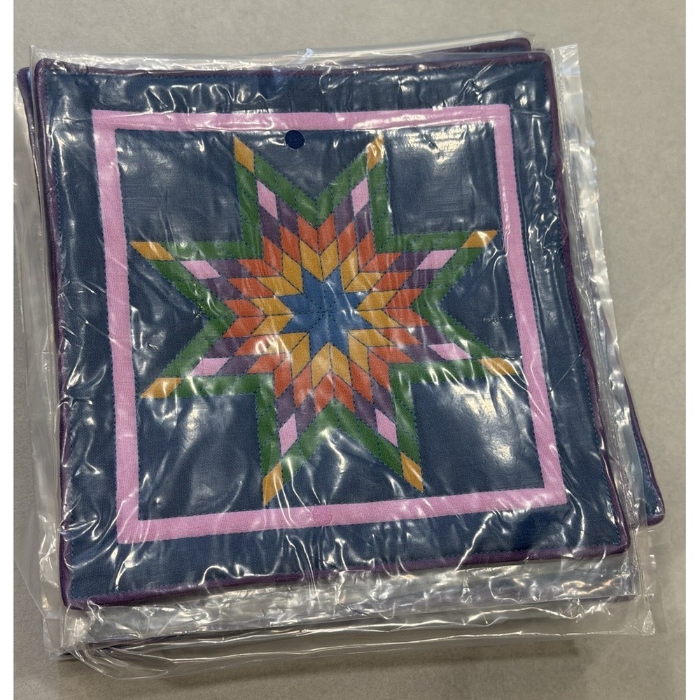 15 Amish Heritage Collection Frameable Fabric Quilt 8 Pt Star Ann Dezendorf READ - Picture 2 of 6